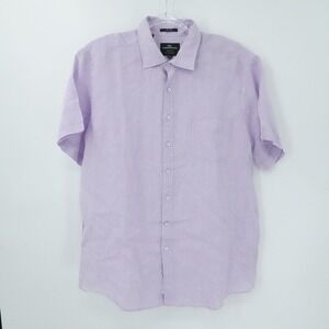 Rodd & Gunn Shirt Mens 2XL Purple Linen Albini Italian Fabric Sports Fit Casual‎